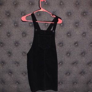 Black corduroy overall dress